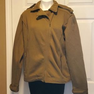 NWT DoublJu Women's Off-Center Zip Down Olive Jacket - Size 3XL